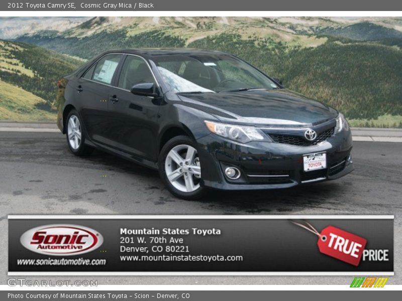 Cosmic Gray Mica / Black 2012 Toyota Camry SE