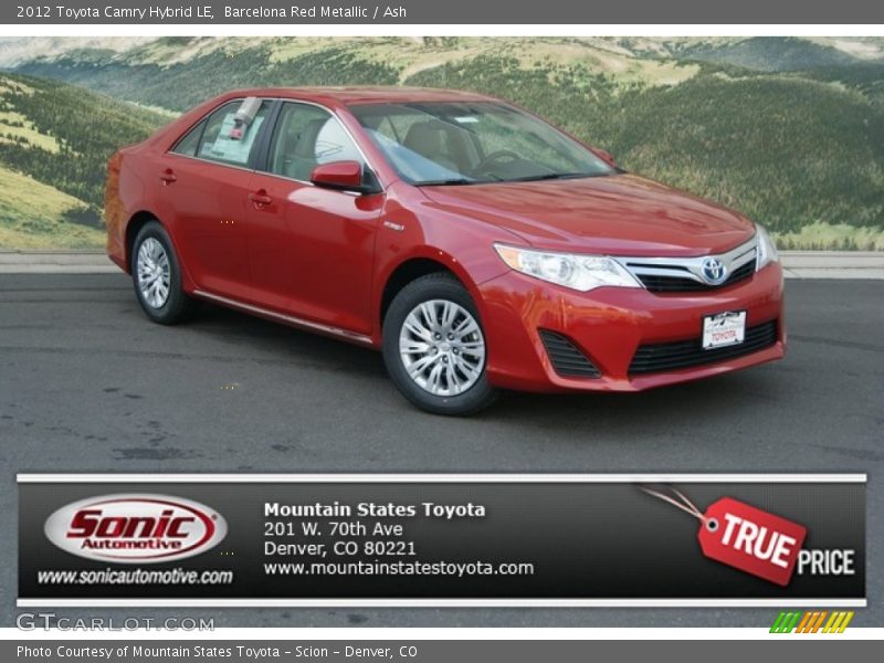 Barcelona Red Metallic / Ash 2012 Toyota Camry Hybrid LE