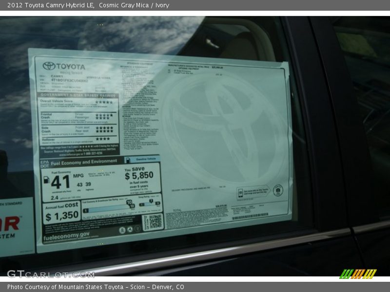 Cosmic Gray Mica / Ivory 2012 Toyota Camry Hybrid LE