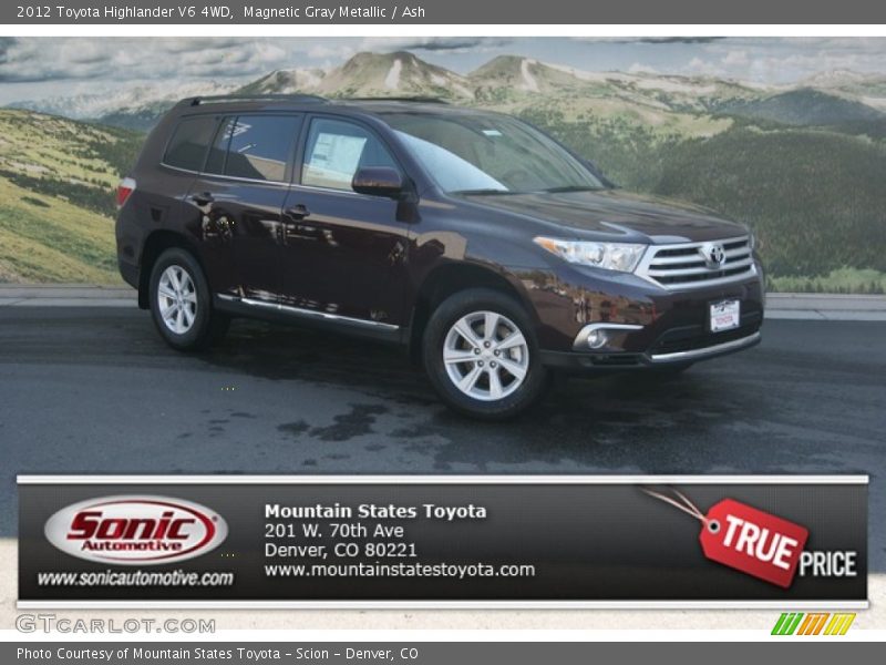 Magnetic Gray Metallic / Ash 2012 Toyota Highlander V6 4WD