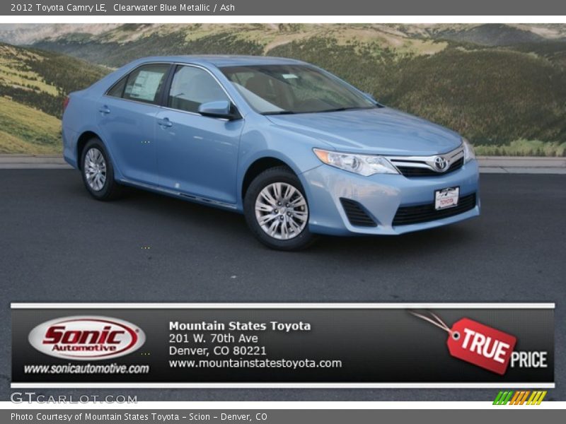 Clearwater Blue Metallic / Ash 2012 Toyota Camry LE