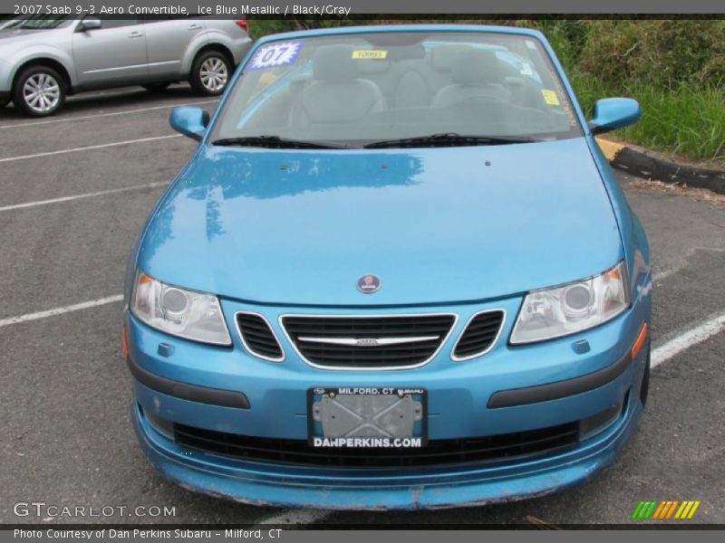 Ice Blue Metallic / Black/Gray 2007 Saab 9-3 Aero Convertible