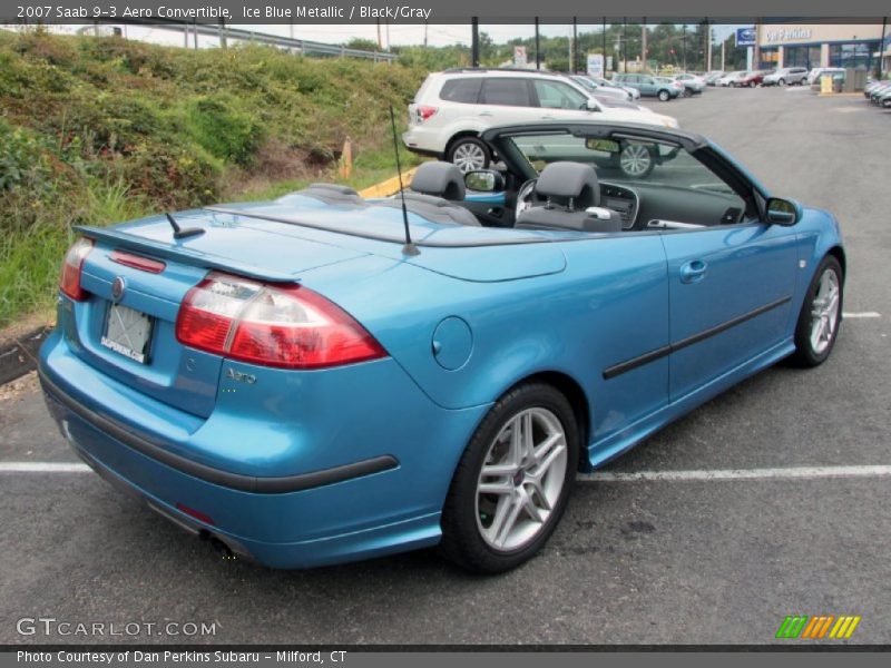 Ice Blue Metallic / Black/Gray 2007 Saab 9-3 Aero Convertible