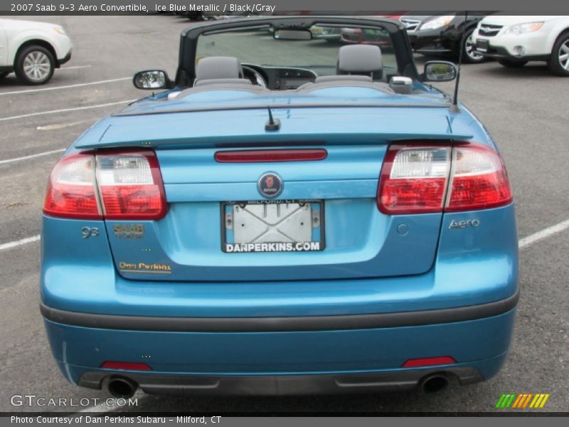 Ice Blue Metallic / Black/Gray 2007 Saab 9-3 Aero Convertible