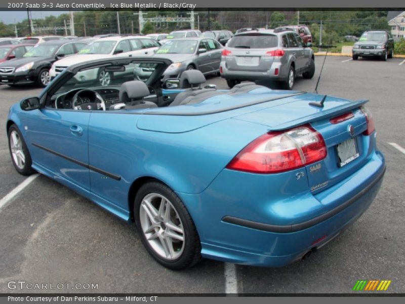 Ice Blue Metallic / Black/Gray 2007 Saab 9-3 Aero Convertible