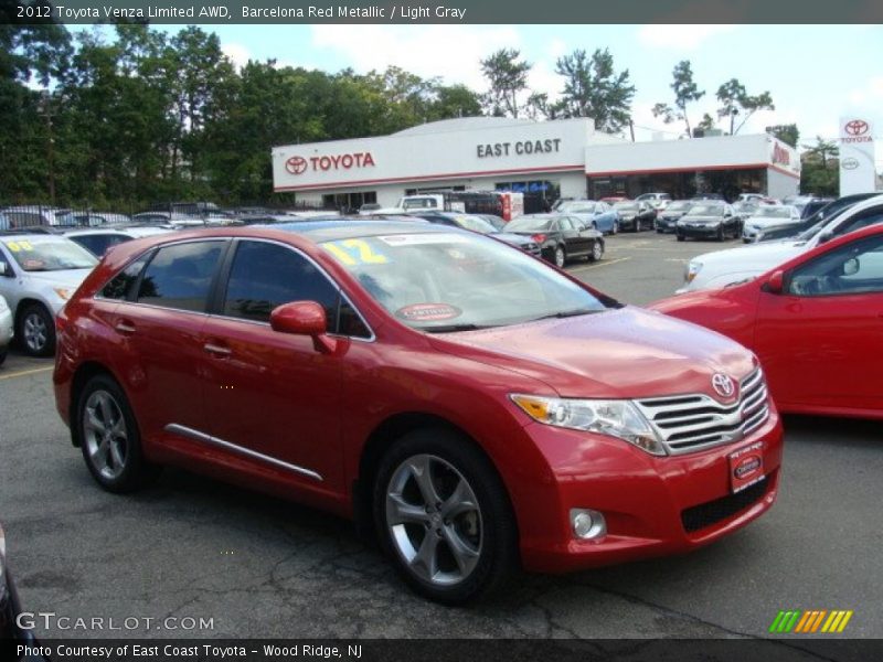 Barcelona Red Metallic / Light Gray 2012 Toyota Venza Limited AWD