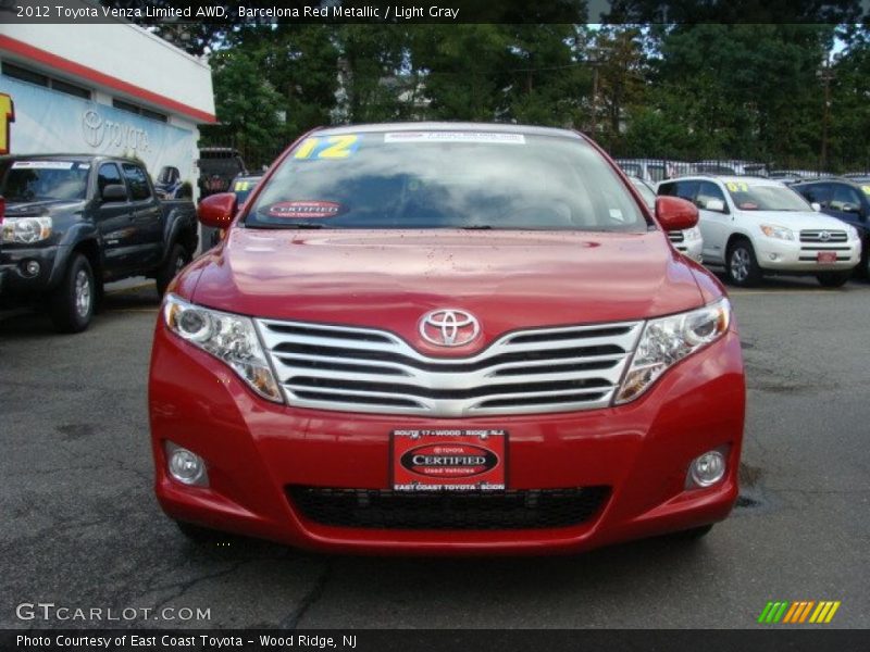Barcelona Red Metallic / Light Gray 2012 Toyota Venza Limited AWD
