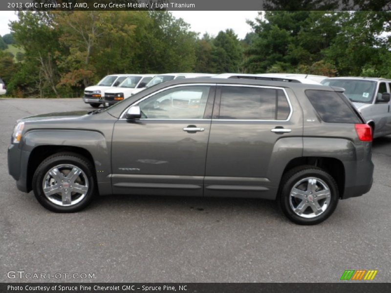 Gray Green Metallic / Light Titanium 2013 GMC Terrain SLT AWD