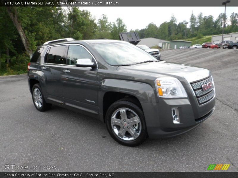 Gray Green Metallic / Light Titanium 2013 GMC Terrain SLT AWD