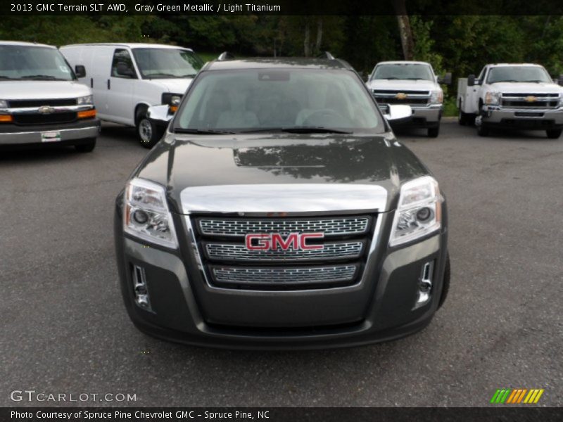 Gray Green Metallic / Light Titanium 2013 GMC Terrain SLT AWD