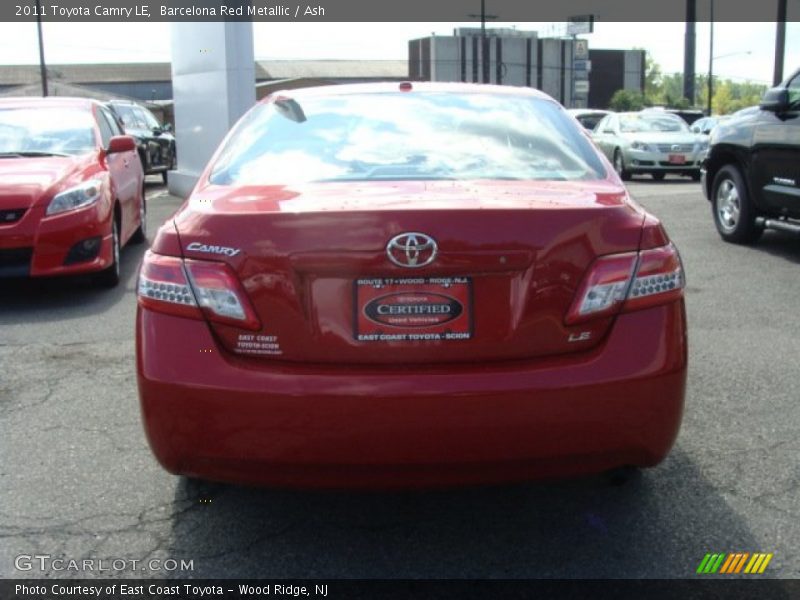 Barcelona Red Metallic / Ash 2011 Toyota Camry LE