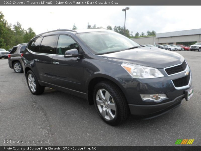 Cyber Gray Metallic / Dark Gray/Light Gray 2012 Chevrolet Traverse LT AWD