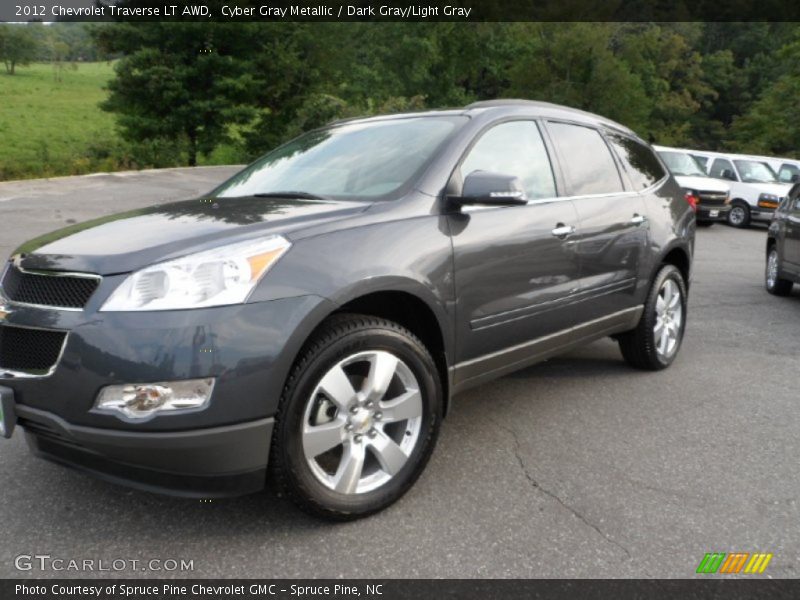 Cyber Gray Metallic / Dark Gray/Light Gray 2012 Chevrolet Traverse LT AWD