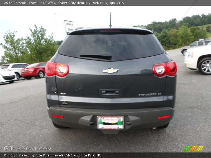 Cyber Gray Metallic / Dark Gray/Light Gray 2012 Chevrolet Traverse LT AWD