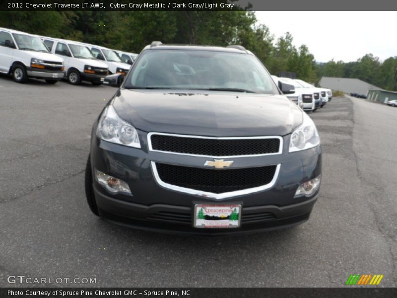 Cyber Gray Metallic / Dark Gray/Light Gray 2012 Chevrolet Traverse LT AWD