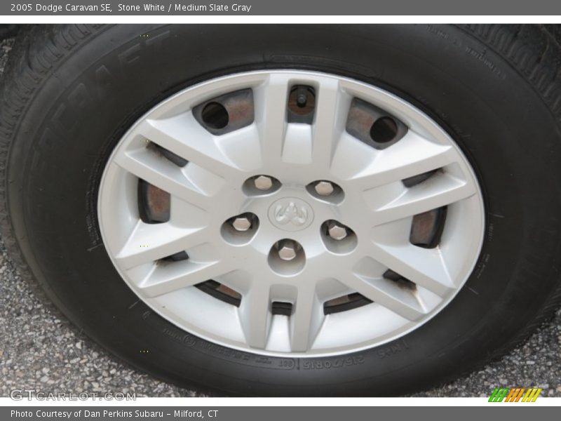 Stone White / Medium Slate Gray 2005 Dodge Caravan SE