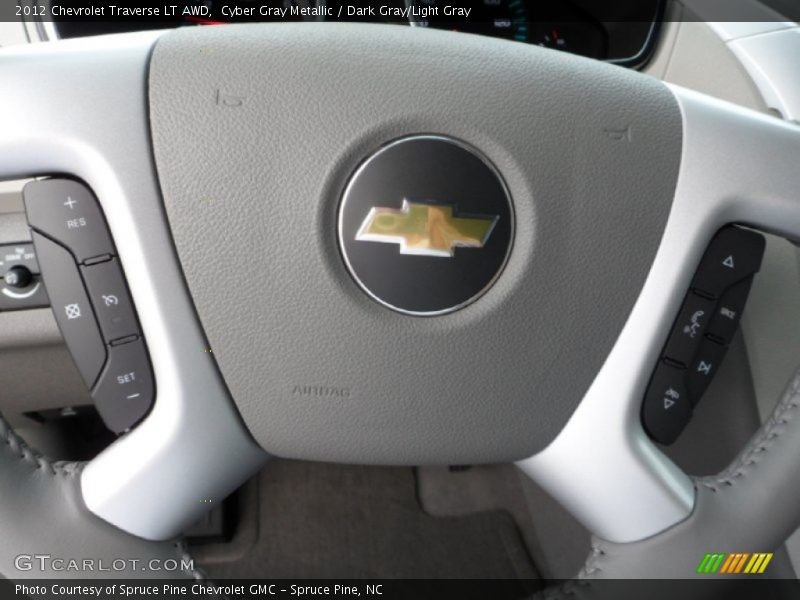 Cyber Gray Metallic / Dark Gray/Light Gray 2012 Chevrolet Traverse LT AWD