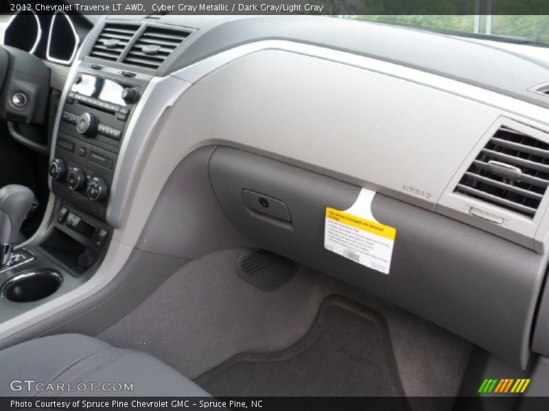 Cyber Gray Metallic / Dark Gray/Light Gray 2012 Chevrolet Traverse LT AWD