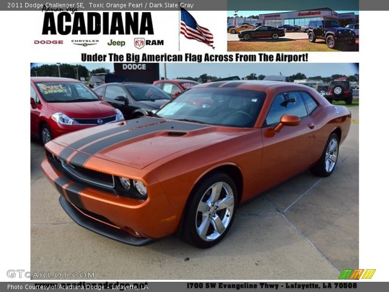 Toxic Orange Pearl / Dark Slate Gray 2011 Dodge Challenger SE