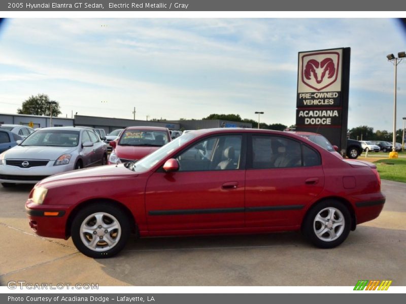 Electric Red Metallic / Gray 2005 Hyundai Elantra GT Sedan