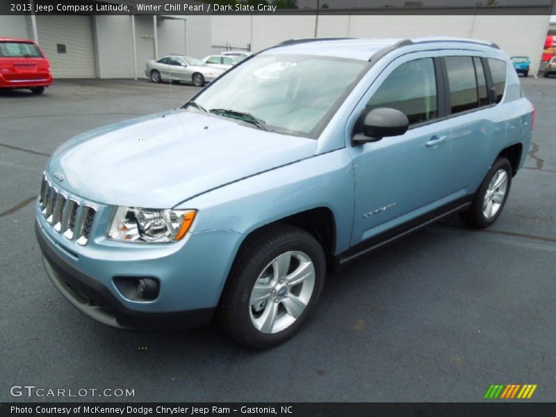 Winter Chill Pearl / Dark Slate Gray 2013 Jeep Compass Latitude