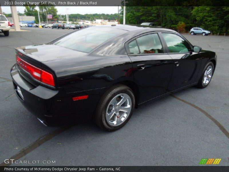 Pitch Black / Black/Red 2013 Dodge Charger SXT Plus