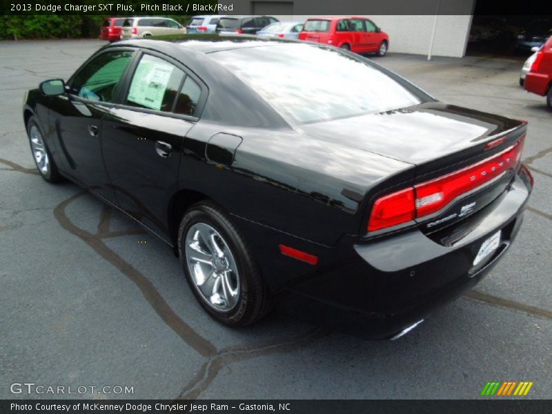 Pitch Black / Black/Red 2013 Dodge Charger SXT Plus