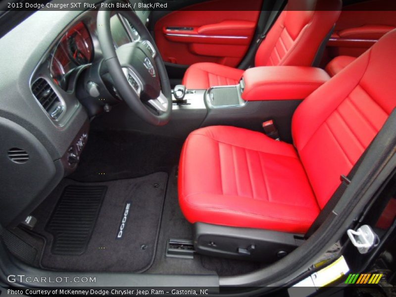 Pitch Black / Black/Red 2013 Dodge Charger SXT Plus