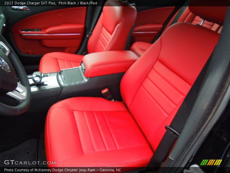 Pitch Black / Black/Red 2013 Dodge Charger SXT Plus