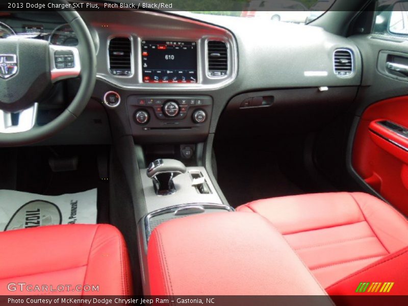Pitch Black / Black/Red 2013 Dodge Charger SXT Plus