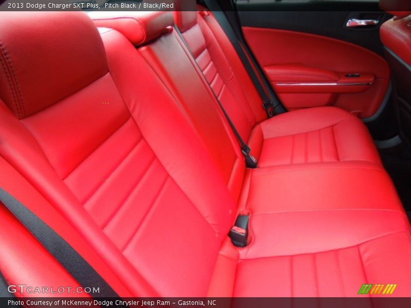 Pitch Black / Black/Red 2013 Dodge Charger SXT Plus