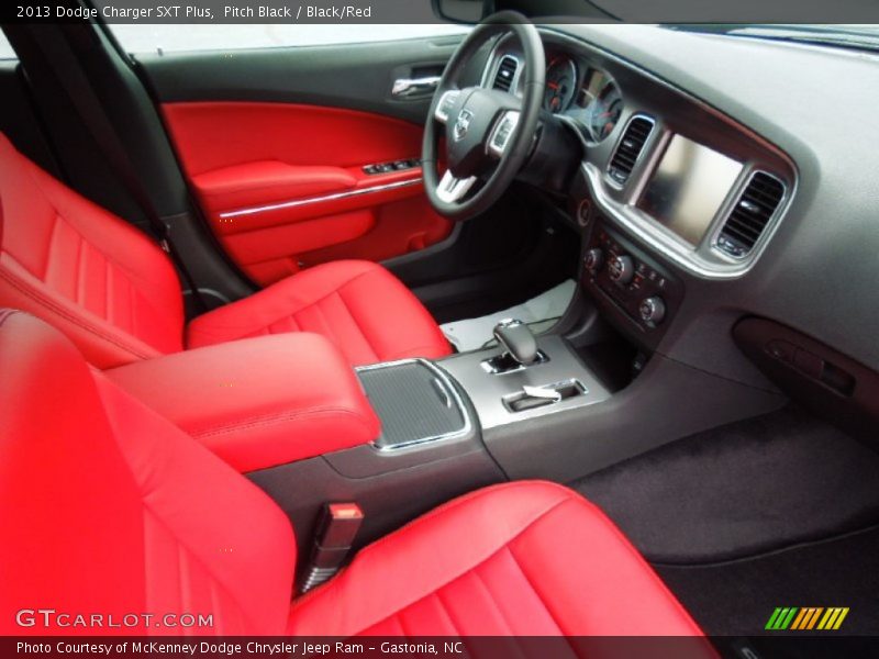Pitch Black / Black/Red 2013 Dodge Charger SXT Plus
