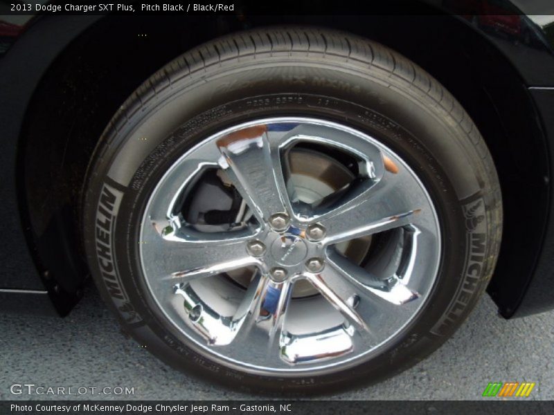 Pitch Black / Black/Red 2013 Dodge Charger SXT Plus