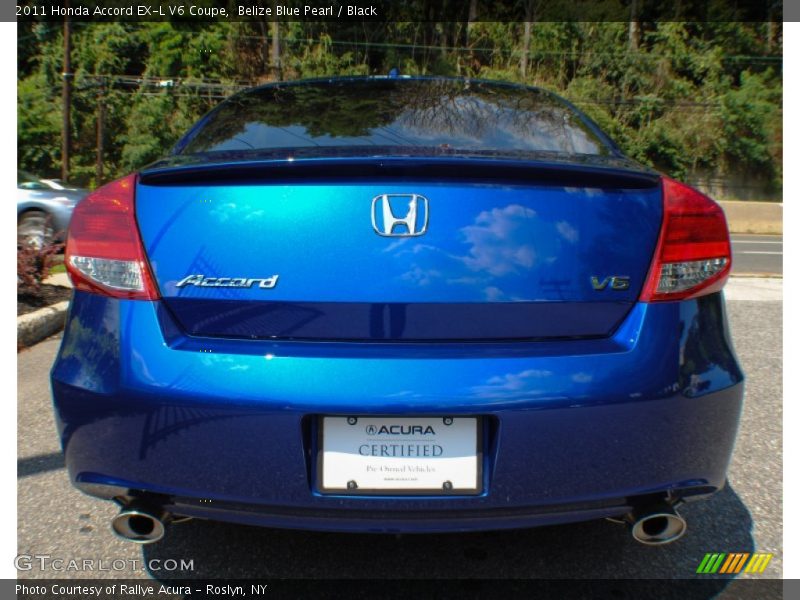 Belize Blue Pearl / Black 2011 Honda Accord EX-L V6 Coupe