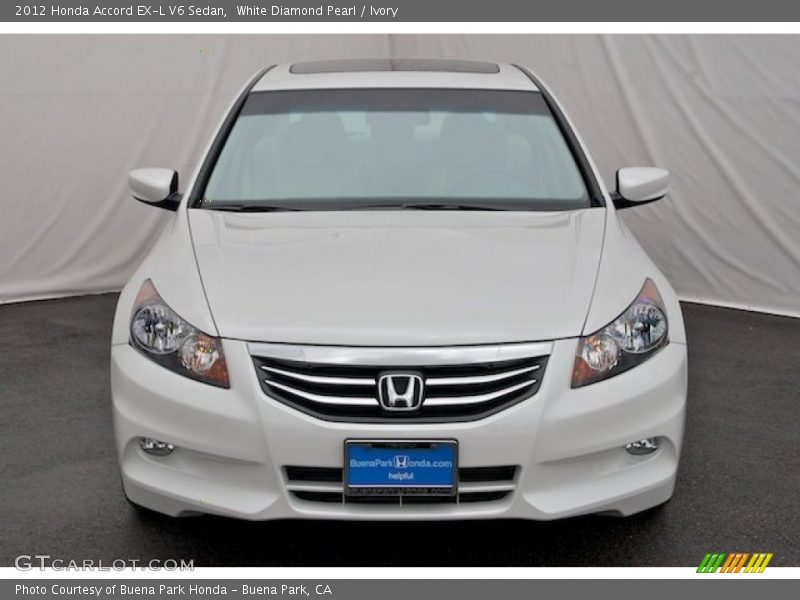White Diamond Pearl / Ivory 2012 Honda Accord EX-L V6 Sedan