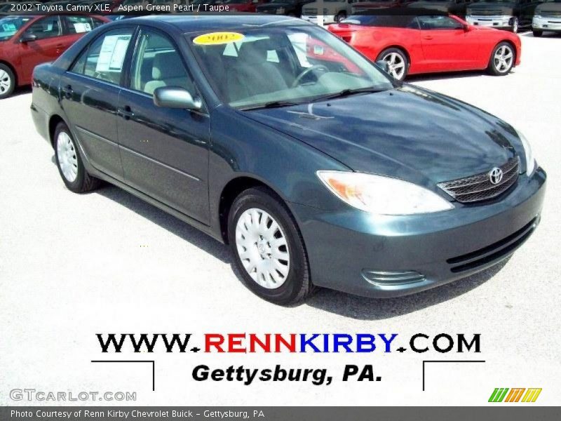Aspen Green Pearl / Taupe 2002 Toyota Camry XLE