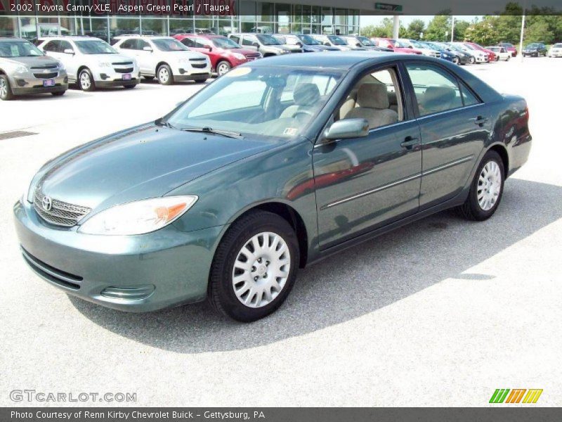 Aspen Green Pearl / Taupe 2002 Toyota Camry XLE