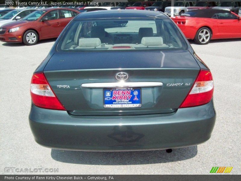 Aspen Green Pearl / Taupe 2002 Toyota Camry XLE