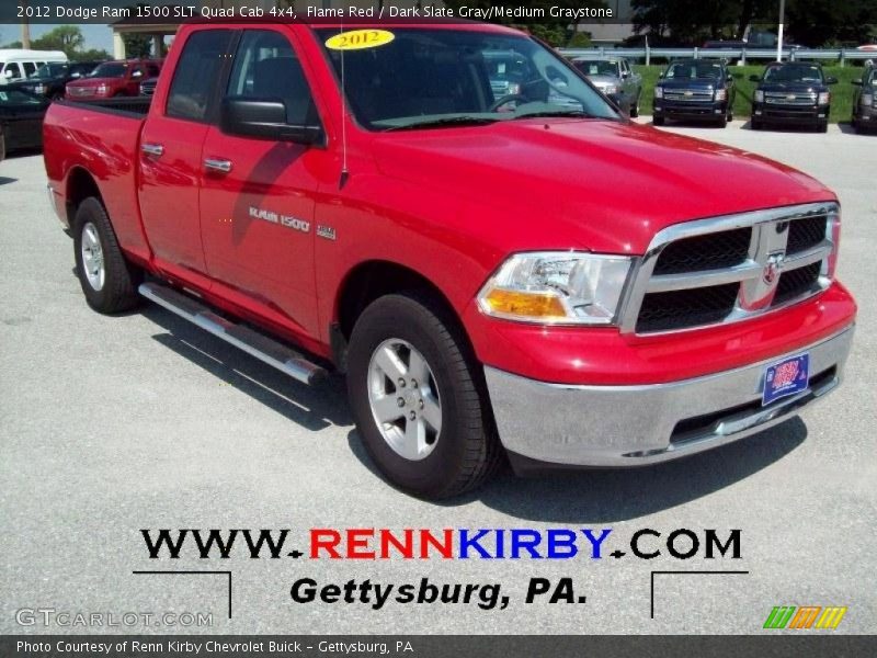 Flame Red / Dark Slate Gray/Medium Graystone 2012 Dodge Ram 1500 SLT Quad Cab 4x4