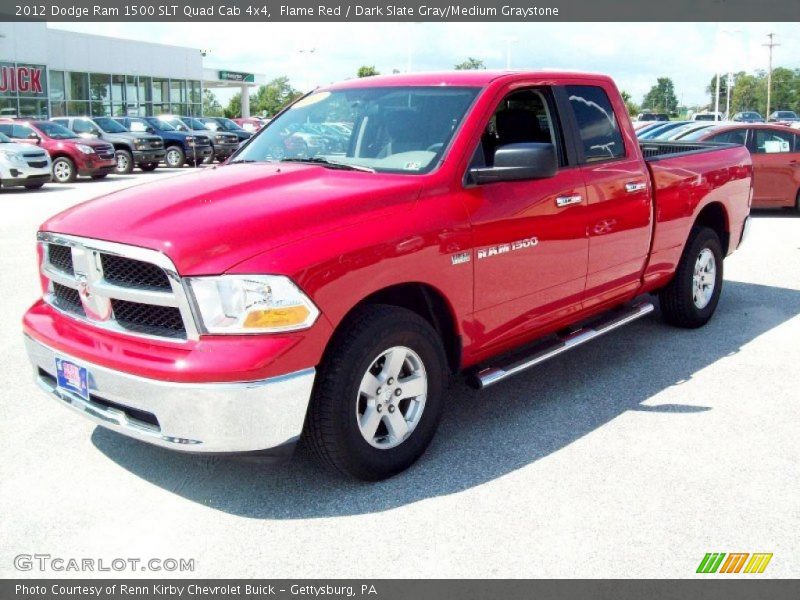 Flame Red / Dark Slate Gray/Medium Graystone 2012 Dodge Ram 1500 SLT Quad Cab 4x4