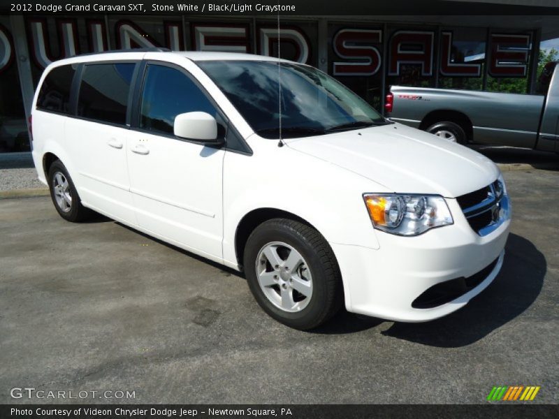 Stone White / Black/Light Graystone 2012 Dodge Grand Caravan SXT