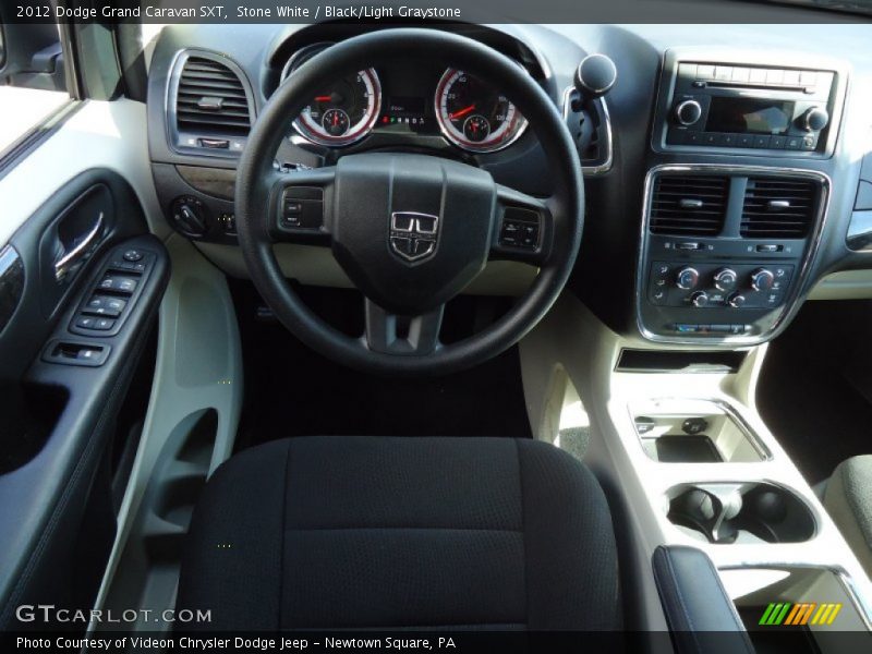 Stone White / Black/Light Graystone 2012 Dodge Grand Caravan SXT