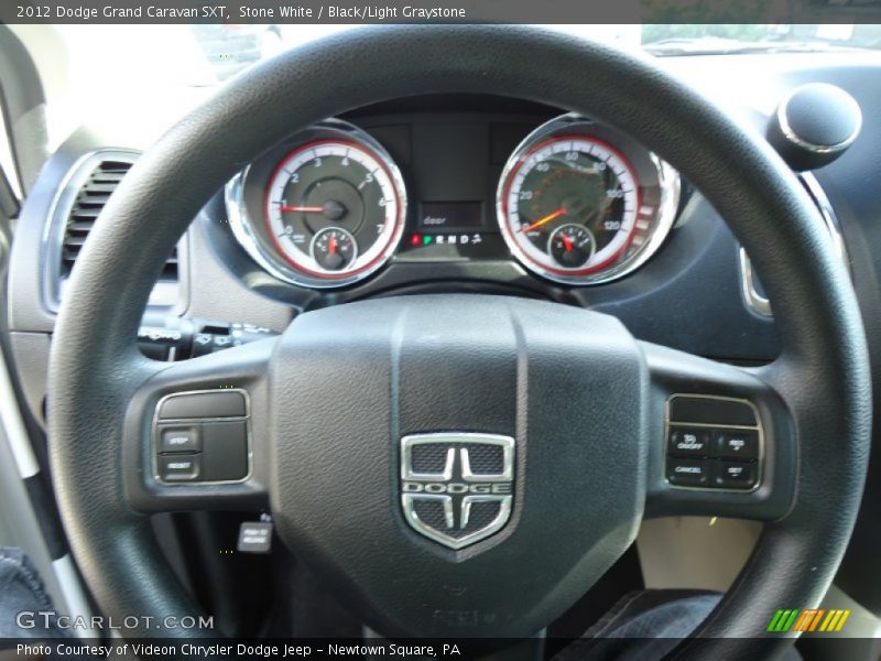 Stone White / Black/Light Graystone 2012 Dodge Grand Caravan SXT
