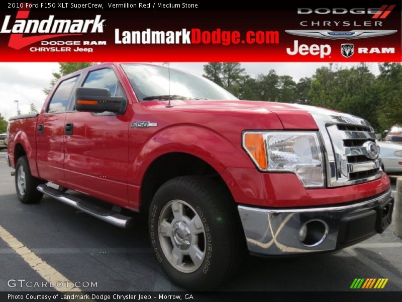 Vermillion Red / Medium Stone 2010 Ford F150 XLT SuperCrew