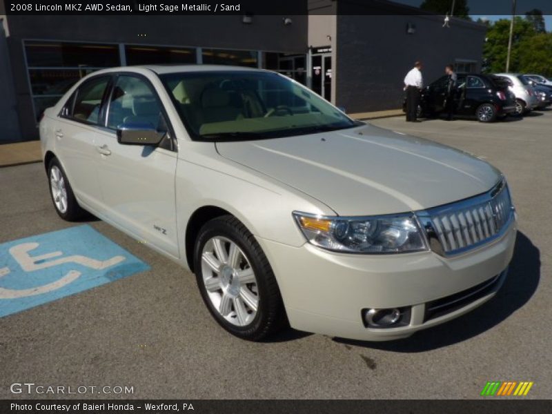 Light Sage Metallic / Sand 2008 Lincoln MKZ AWD Sedan