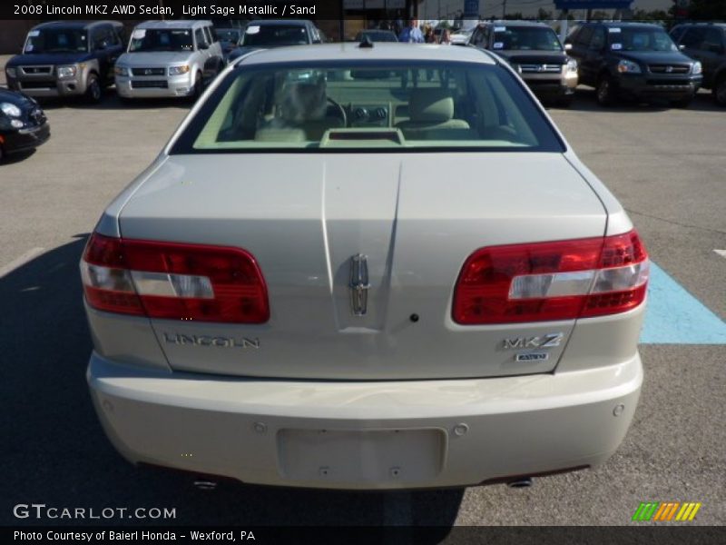 Light Sage Metallic / Sand 2008 Lincoln MKZ AWD Sedan