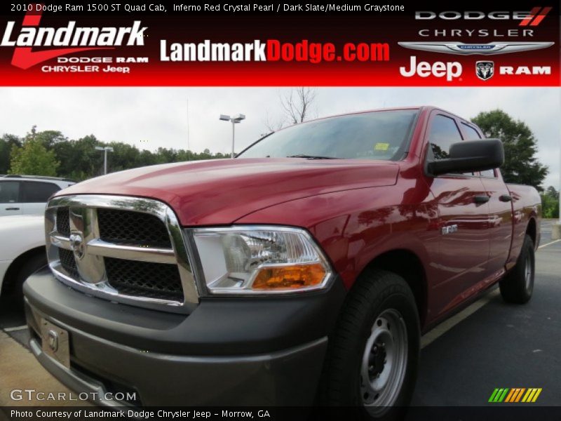 Inferno Red Crystal Pearl / Dark Slate/Medium Graystone 2010 Dodge Ram 1500 ST Quad Cab