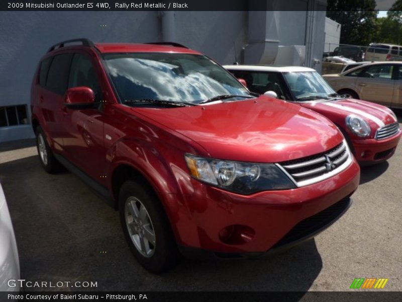 Rally Red Metallic / Black 2009 Mitsubishi Outlander ES 4WD