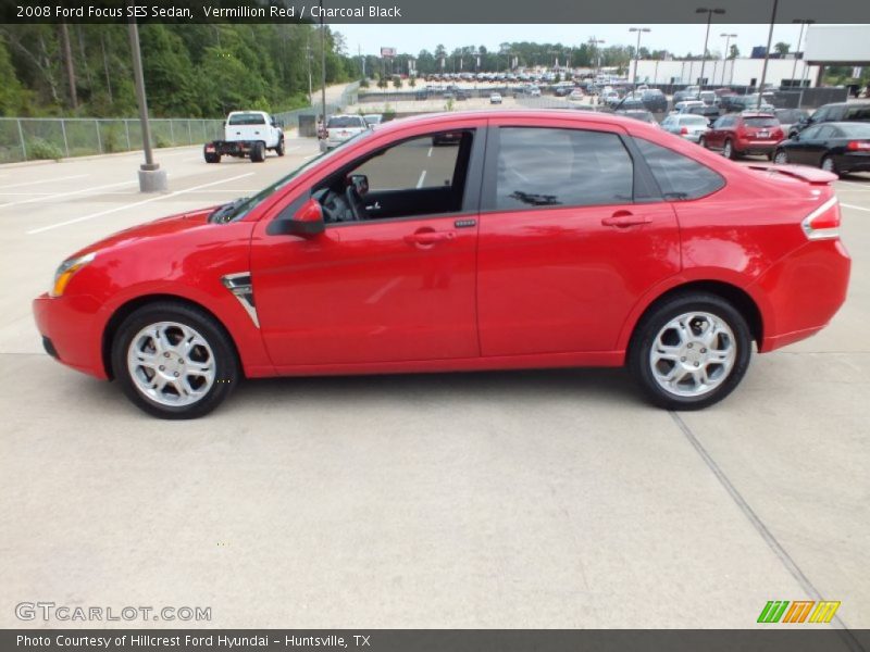 Vermillion Red / Charcoal Black 2008 Ford Focus SES Sedan