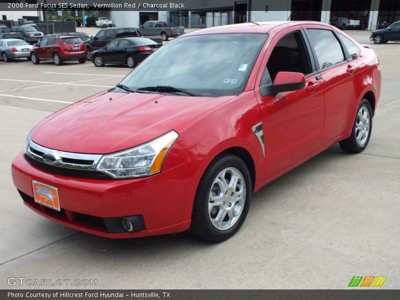 Vermillion Red / Charcoal Black 2008 Ford Focus SES Sedan